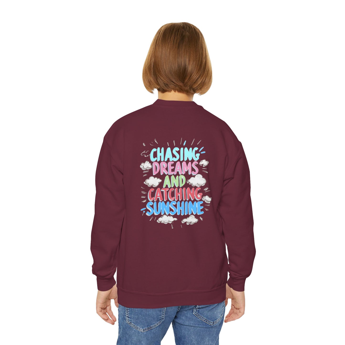 Chasing Dreams Youth Crewneck Sweatshirt - Catching Sunshine Design