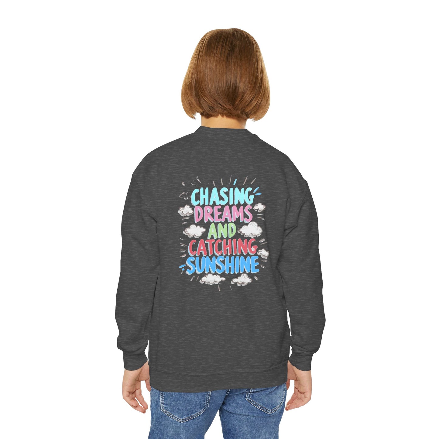 Chasing Dreams Youth Crewneck Sweatshirt - Catching Sunshine Design