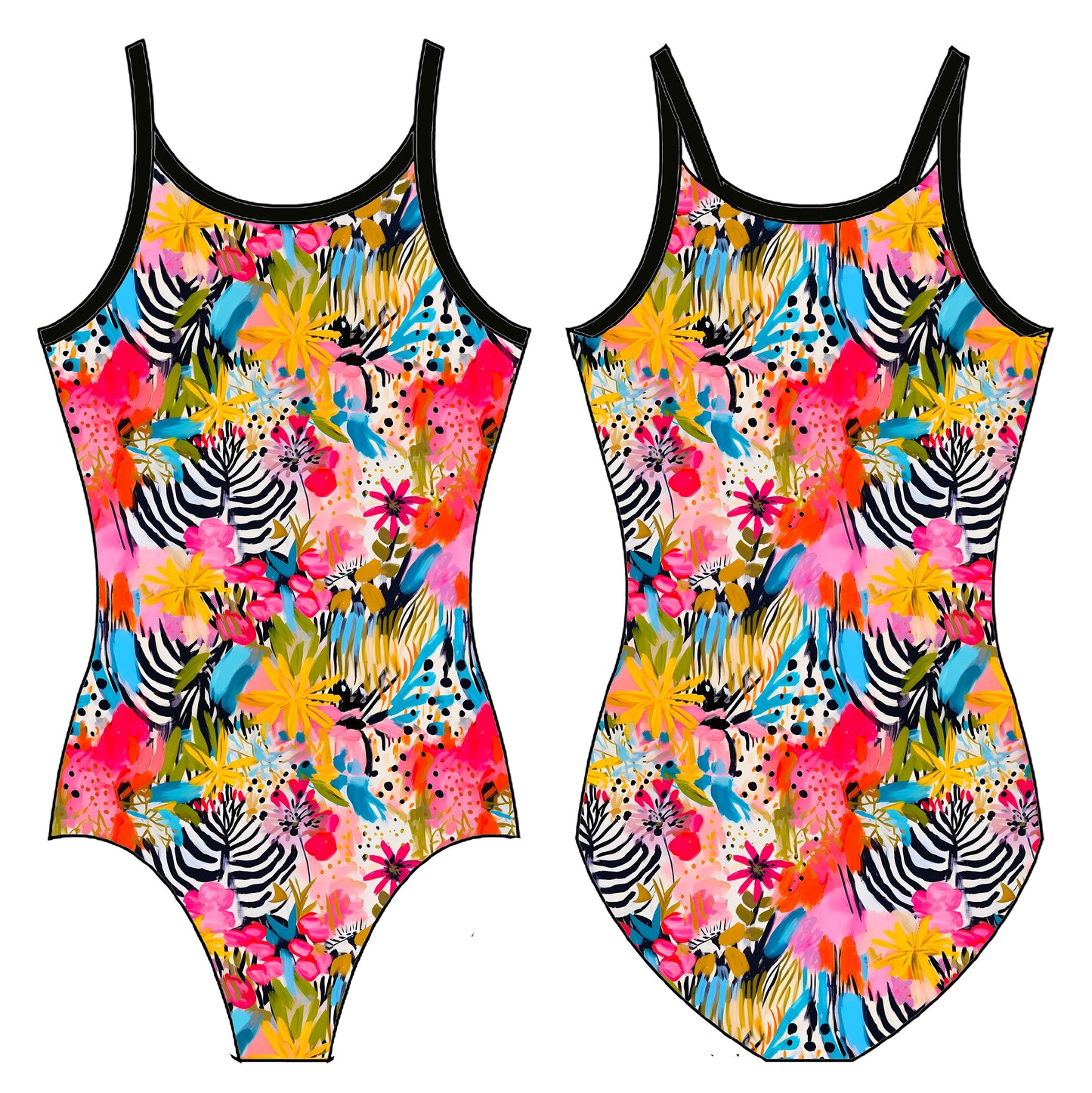 JUNGLE ZEBRA GYMNASTICS LEOTARD