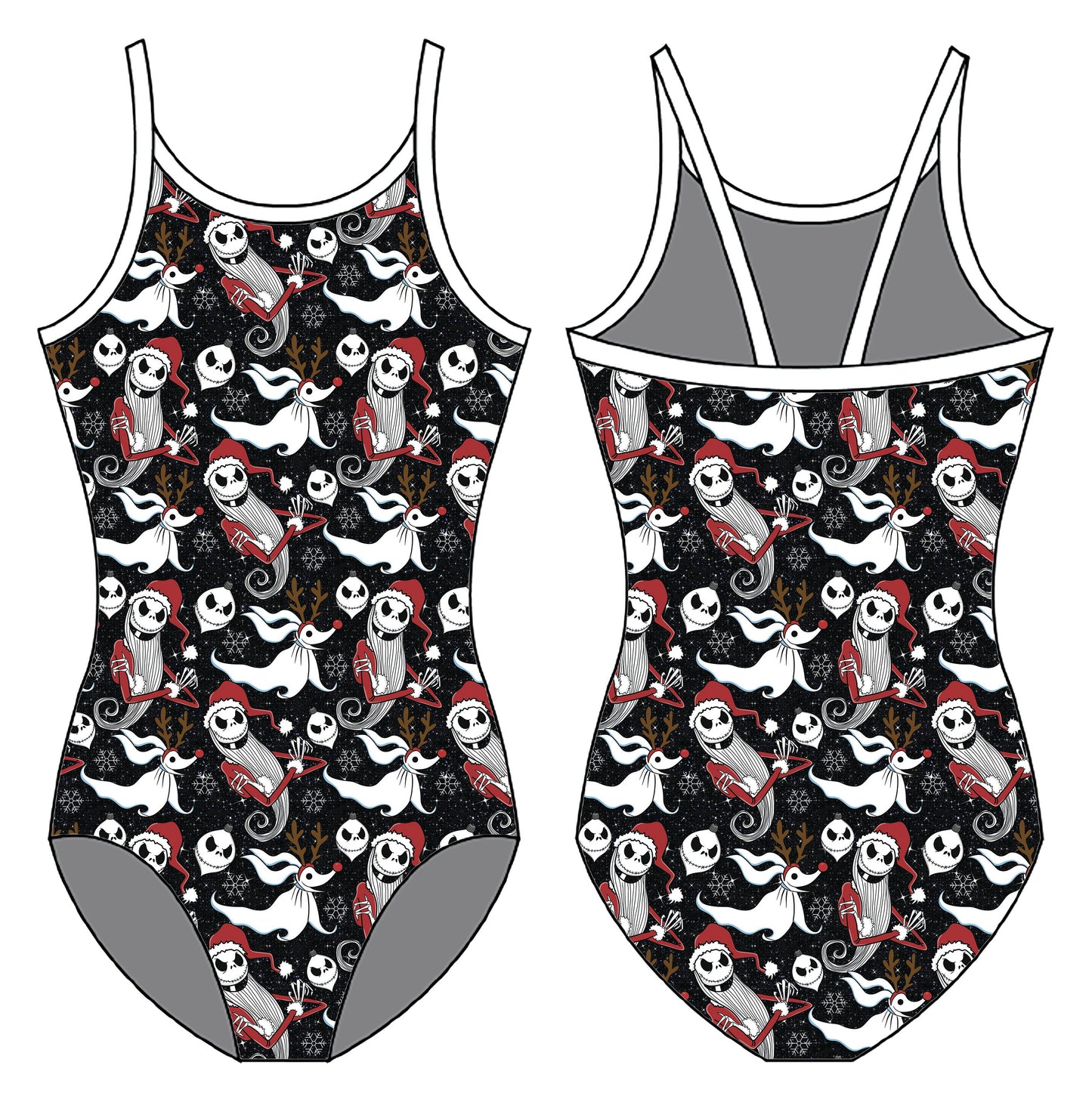 SANTA SKULLY GYMNASTICS LEOTARD