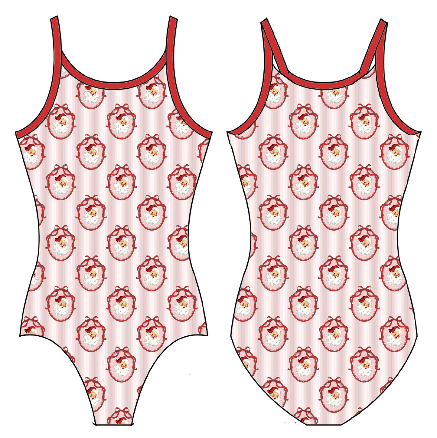 VINTAGE SANTA GYMNASTICS LEOTARD