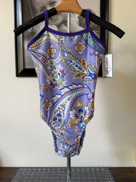 PURPLE PAISLEY GYMNASTICS LEOTARD