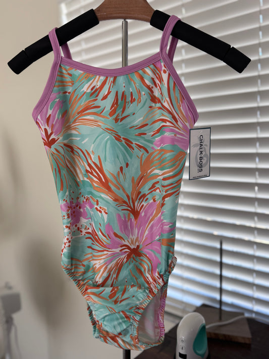 TROPICAL BLOSSOMS GYMNASTICS LEOTARD
