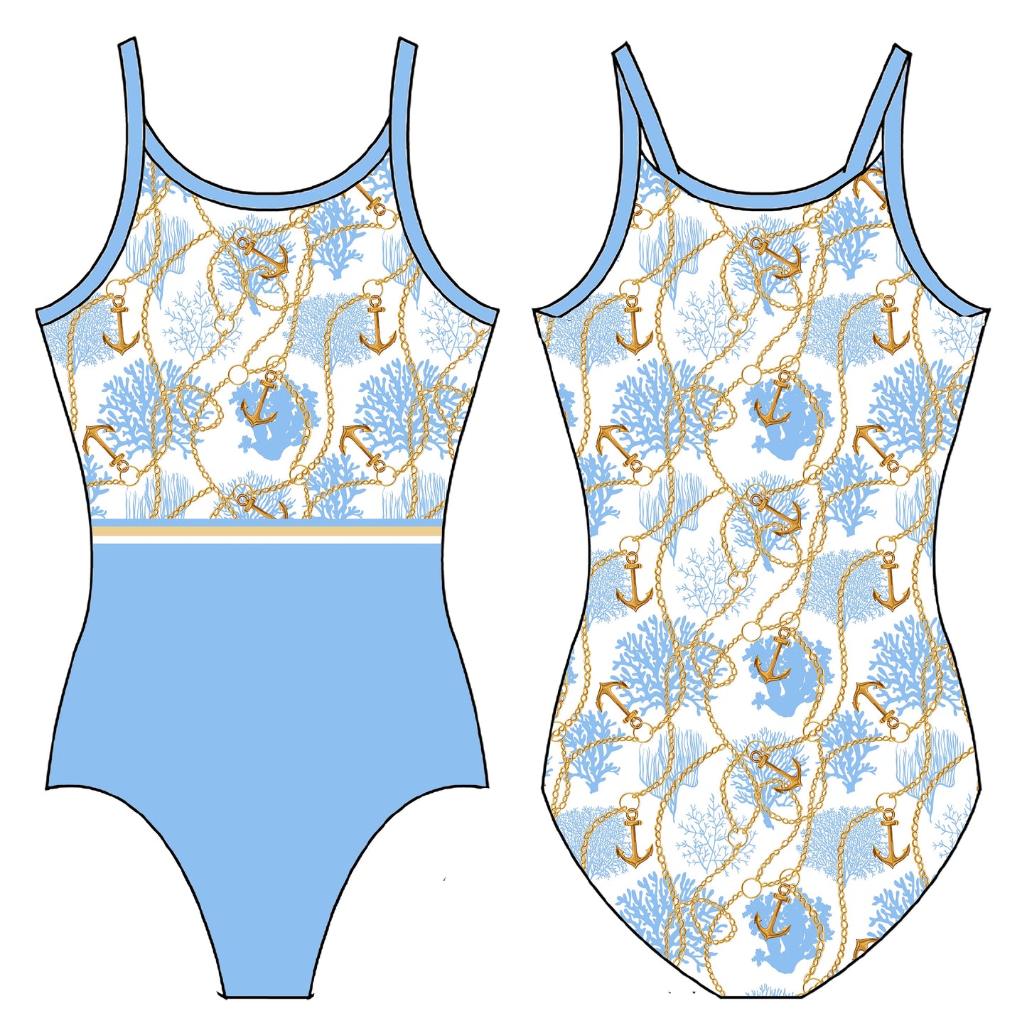 ANCHORS AWAY GYMNASTICS LEOTARD