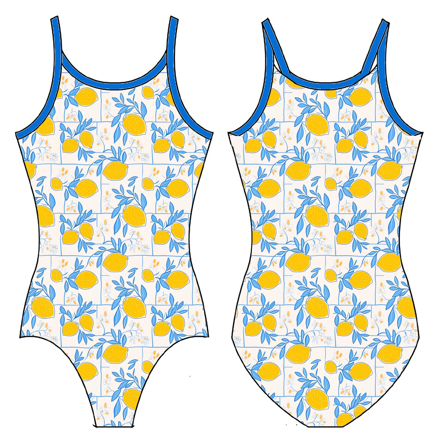 AMALFI LEMONS GYMNASTICS LEOTARD