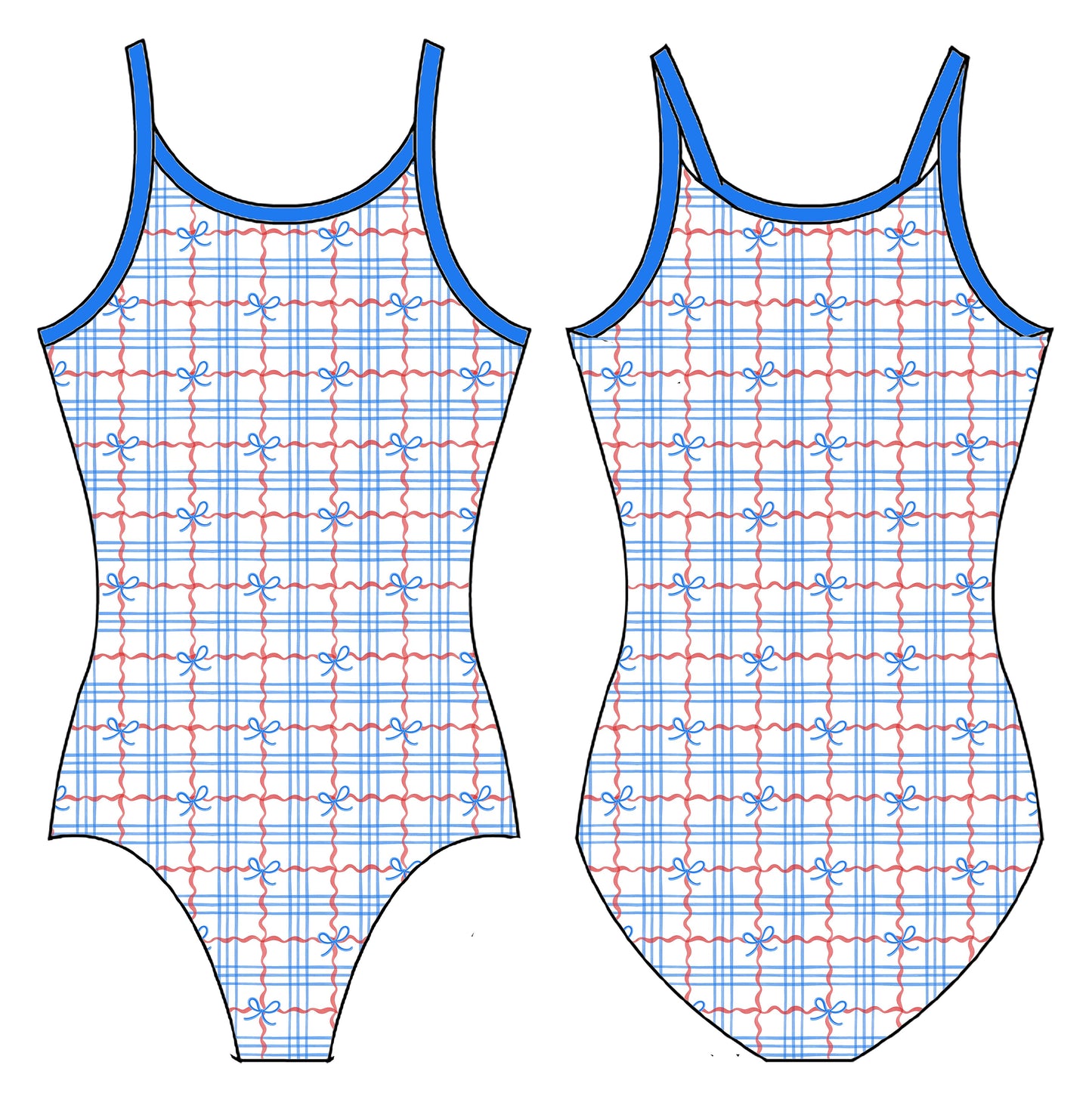 AMERICANA PLAID GYMNASTICS LEOTARD