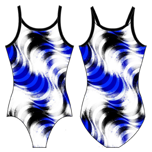 BLUE SWIRLS GYMNASTICS LEOTARD