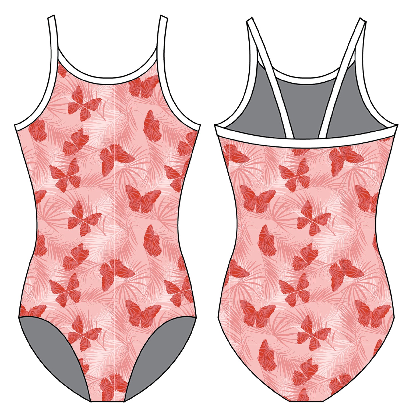 BUTTERFLIES GYMNASTICS LEOTARD