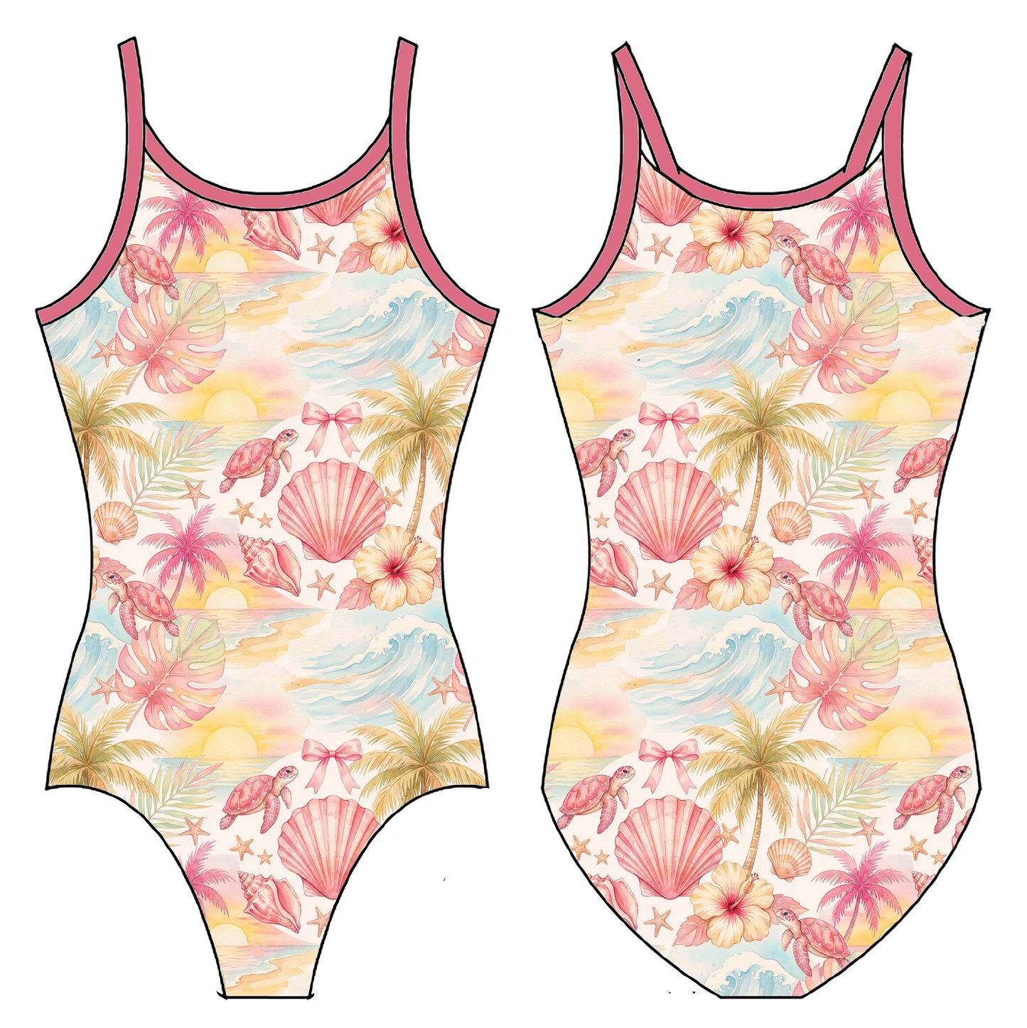 BEACH SUNSETS GYMNASTICS LEOTARD