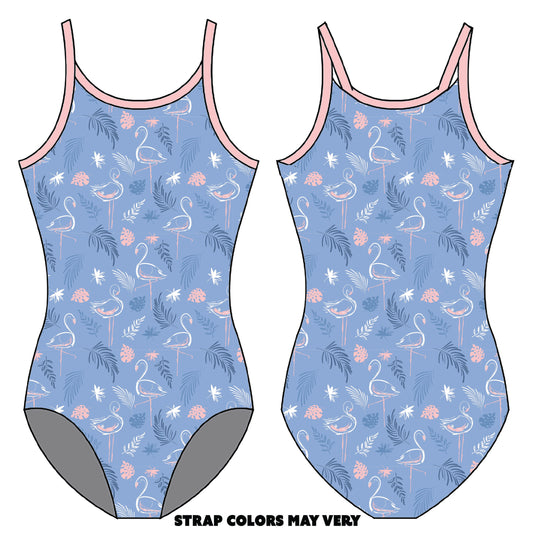 BLUE FLAMINGOS GYMNASTICS LEOTARD