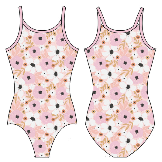 BLUSHED FLORAL GYMNASTICS LEOTARD