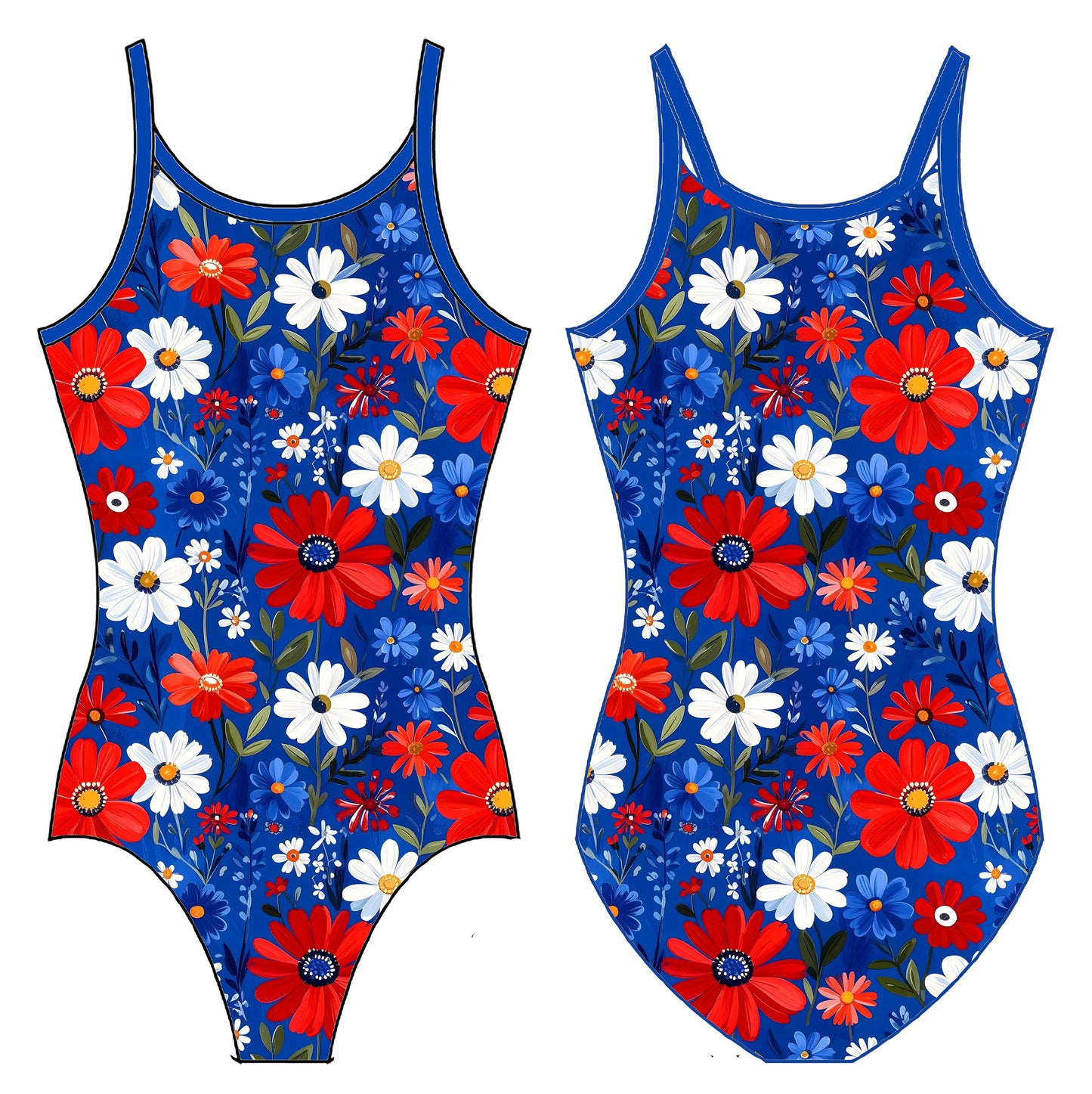 BOLD BLOOMS GYMNASTICS LEOTARD