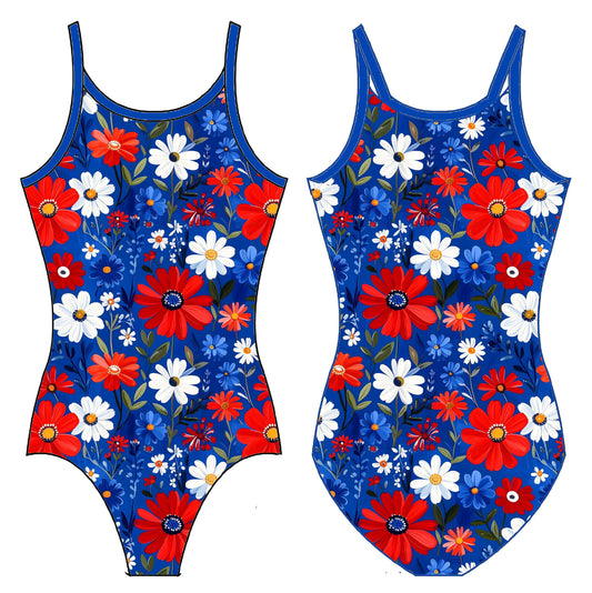 BOLD BLOOMS GYMNASTICS LEOTARD