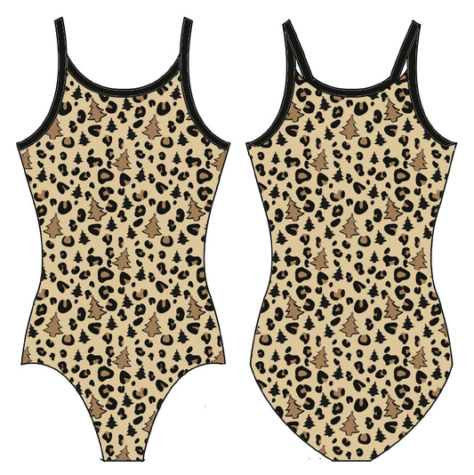 CHRISTMAS CHEETAH GYMNASTICS LEOTARD