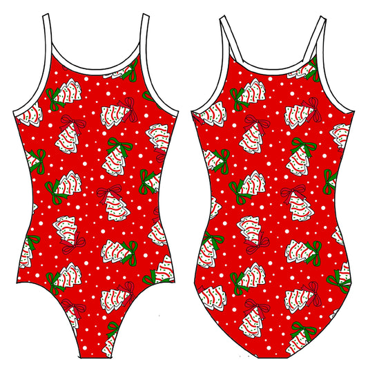 CHRISTMAS SNACK CAKES GYMNASTICS LEOTARD