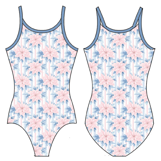 COASTAL POINSETTIA GYMNASTICS LEOTARD