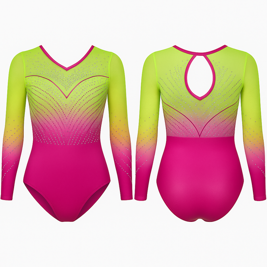 NEON RUSH GYMNASTICS COMPETITION LEOTARD