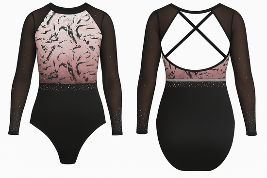 MIDNIGHT MARBLE GYMNASTICS COMPETITION LEOTARD