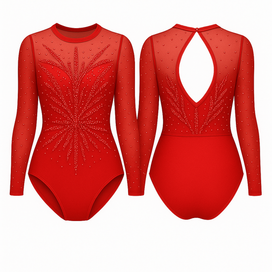 SCARLET SPARK GYMNASTICS COMPETITION LEOTARD