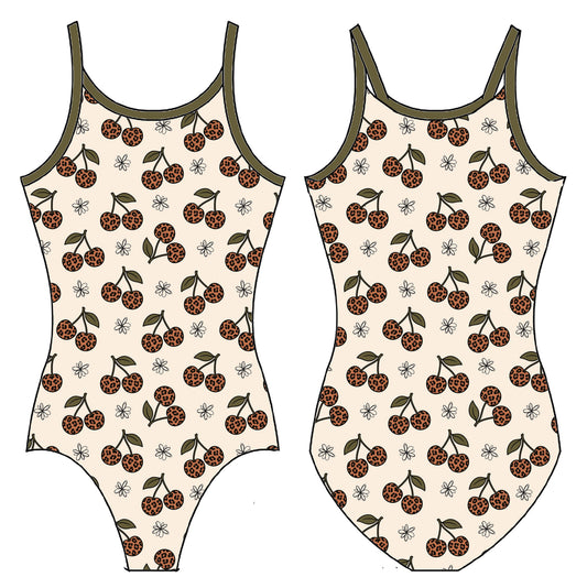 CHEETAH CHERRIES GYMNASTICS LEOTARD