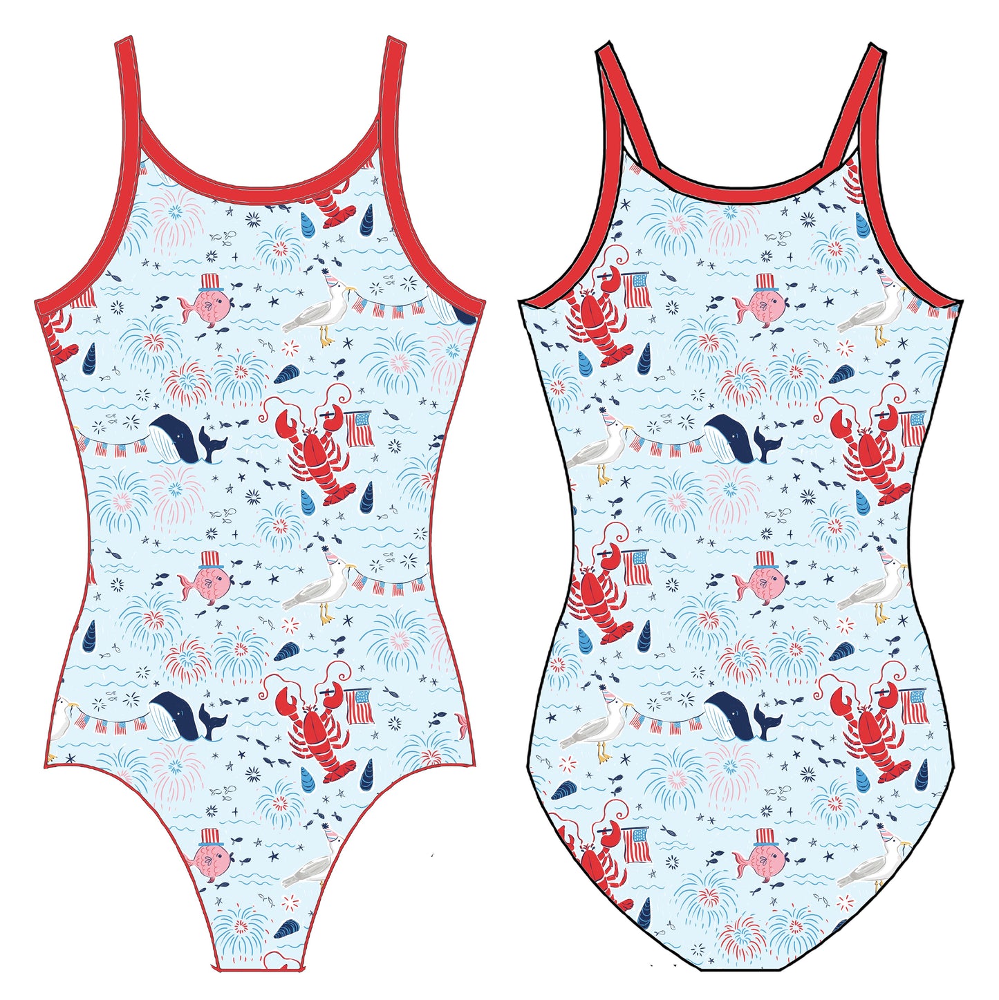COASTAL 4TH OF JULY GYMNASTICS LEOTARD