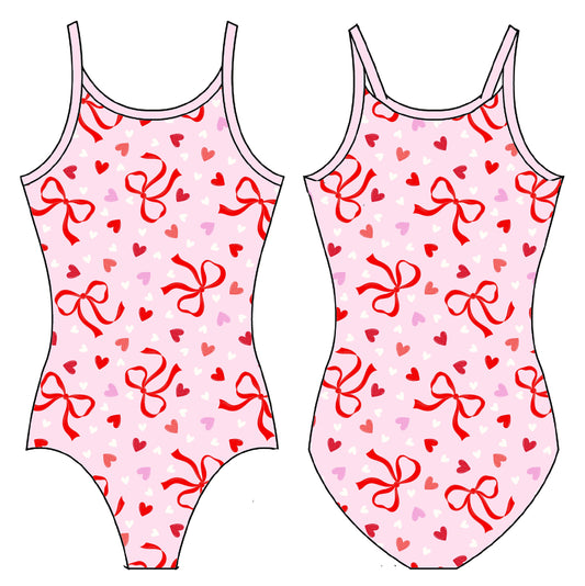 COQUETTE HEARTS GYMNASTICS LEOTARD