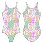 EASTER BUNNY PATCHWORK GYMNASTICS LEOTARD