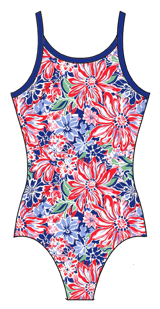 FLORAL OF JULY GYMNASTICS LEOTARD