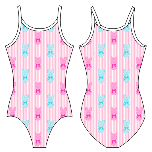GIRL PEEPS GYMNASTICS LEOTARD