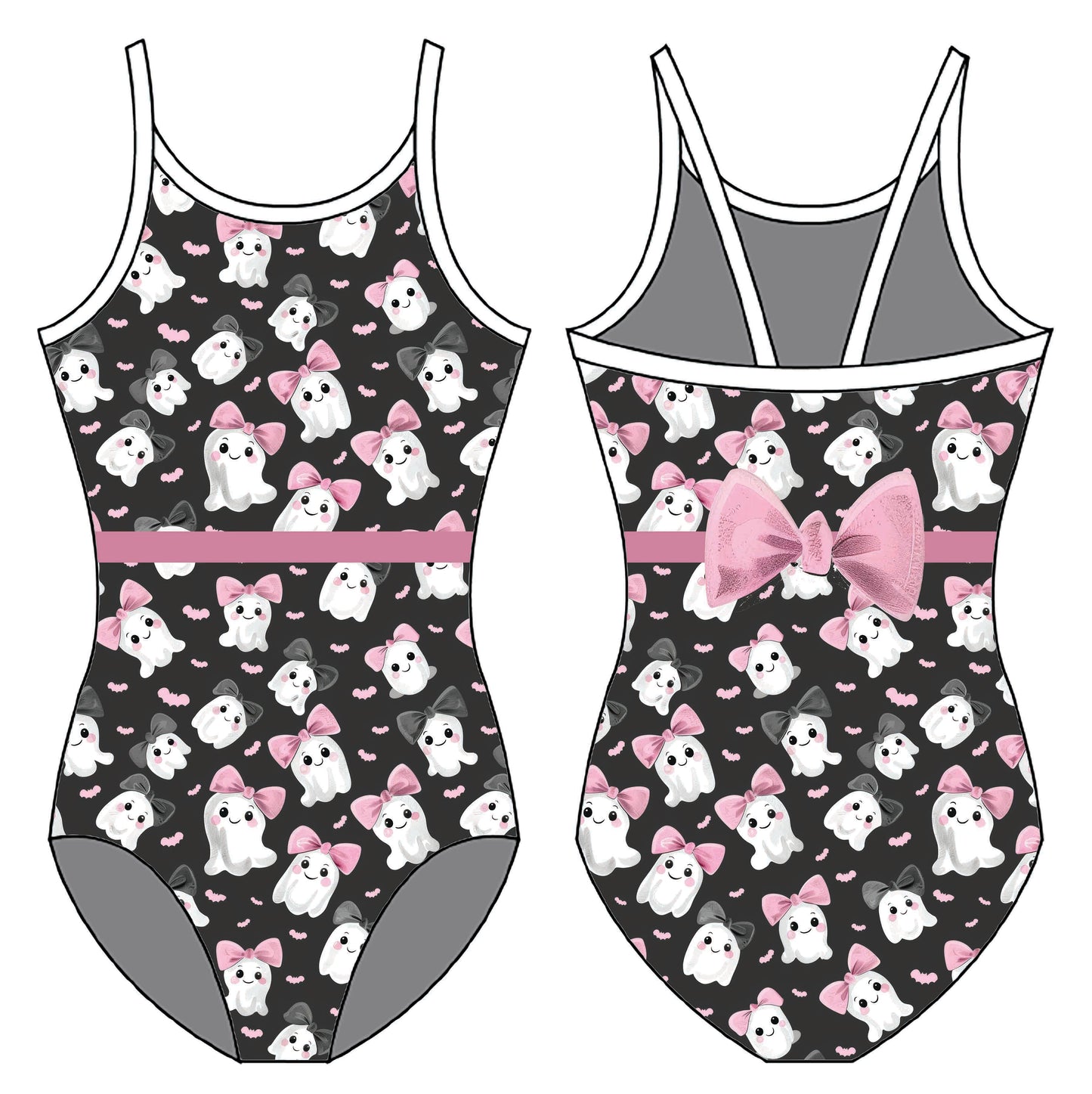 GHOULS AND BOWS GYMNASTICS LEOTARD