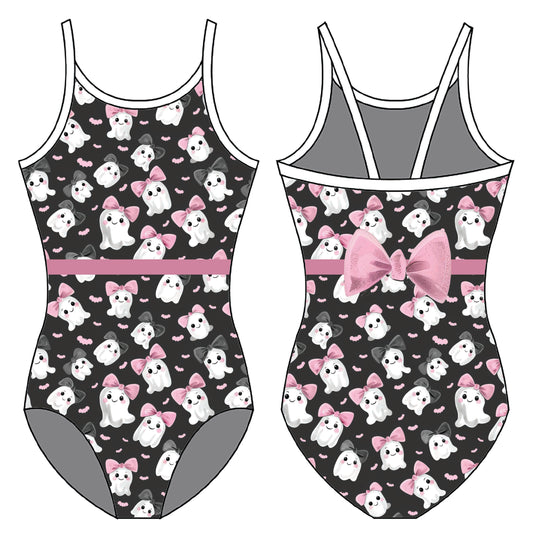 GHOULS AND BOWS GYMNASTICS LEOTARD