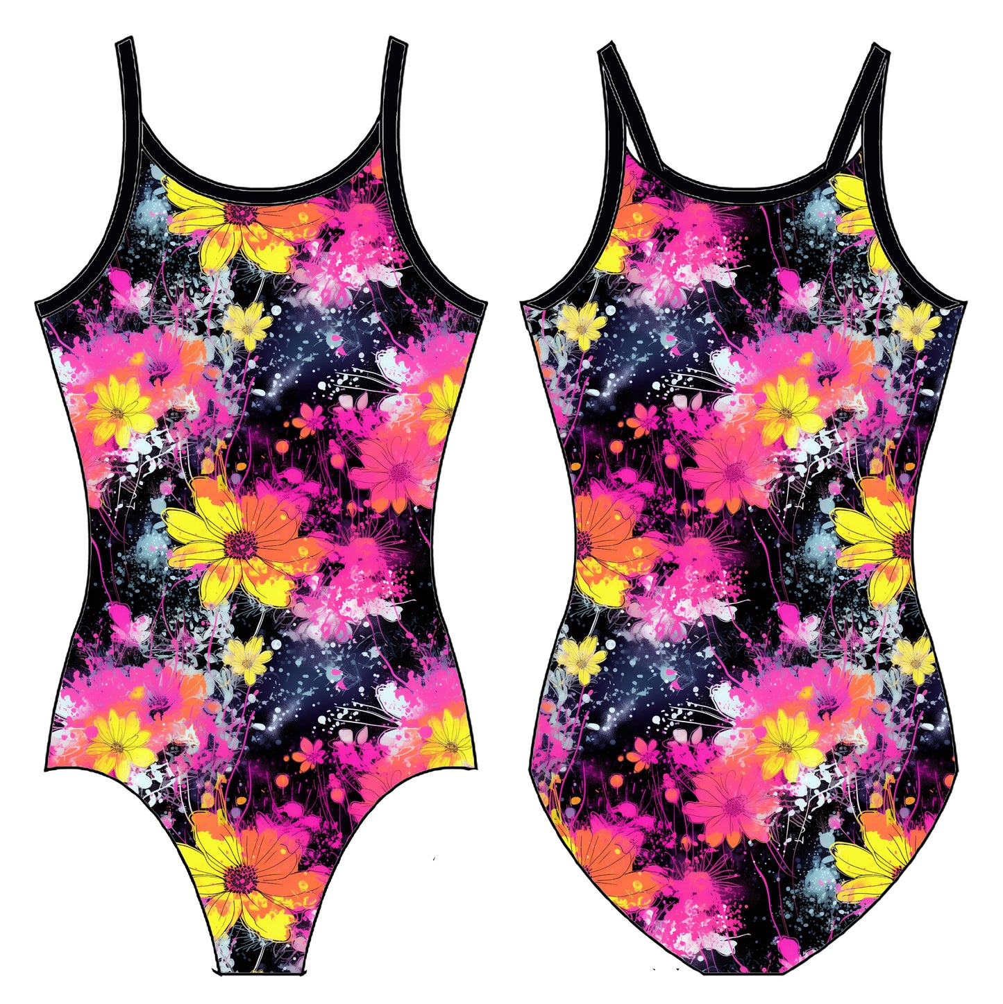 GRUNGEY FLORAL GYMNASTICS LEOTARD