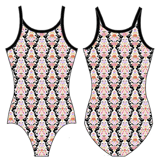 HALLOWEEN DAMASK GYMNASTICS LEOTARD