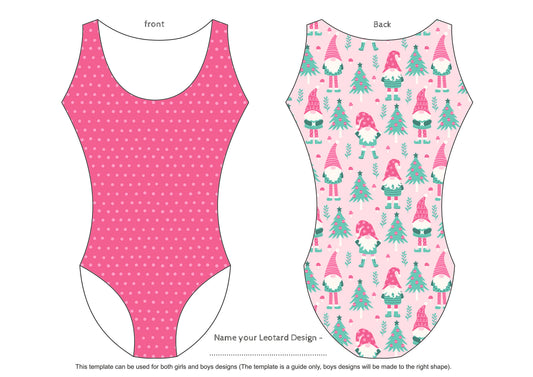 HOLIDAY GNOMES GYMNASTICS LEOTARD