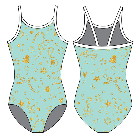 GLITTER AND GOLD GYMNASTICS LEOTARD