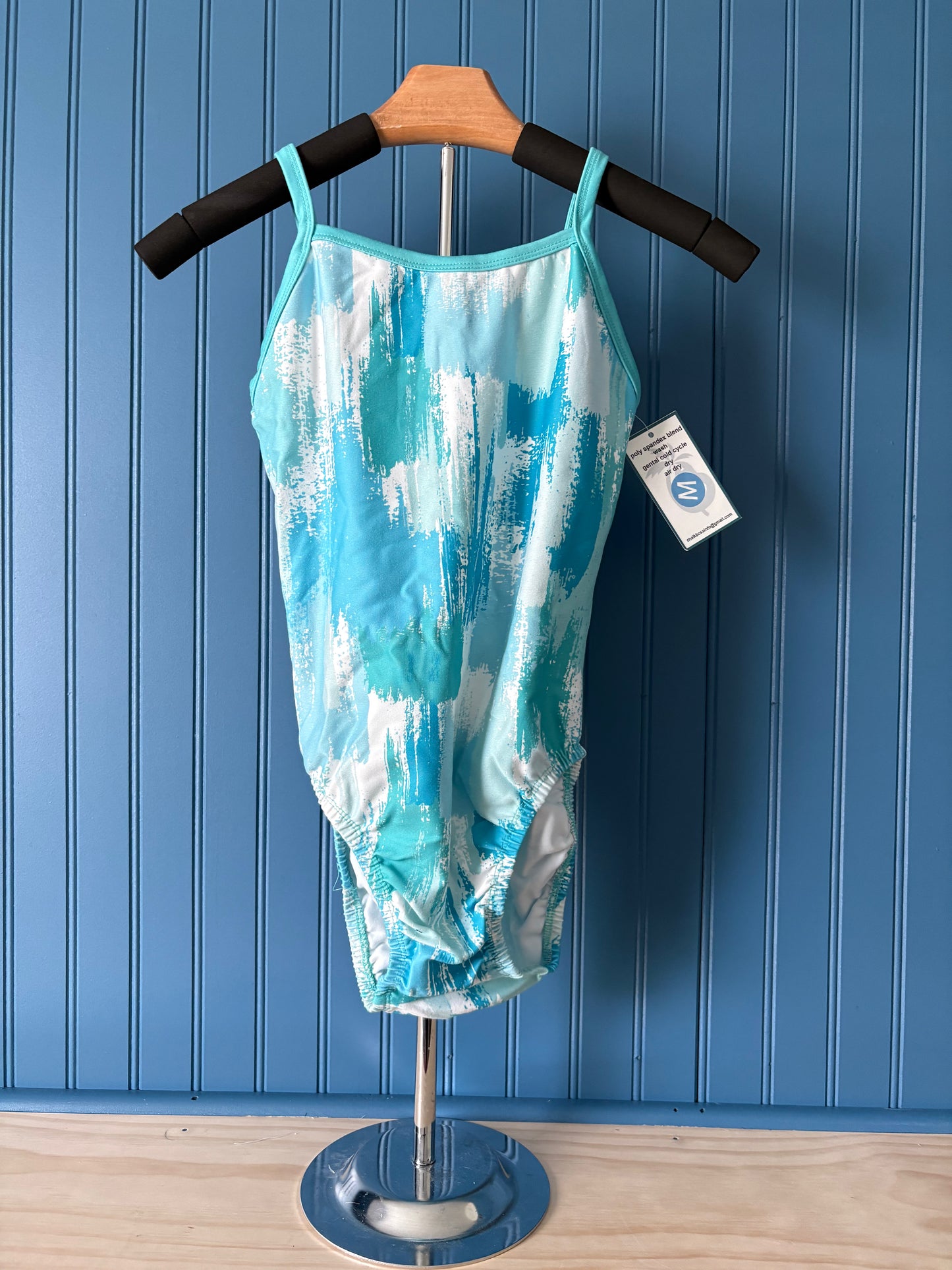 AM Thin Strap Sea foam Gymnastics Leotard