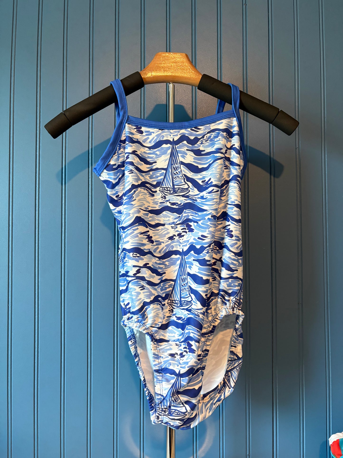 AXS Thin Strap Cinched Sail Away Gymnastics Leotard