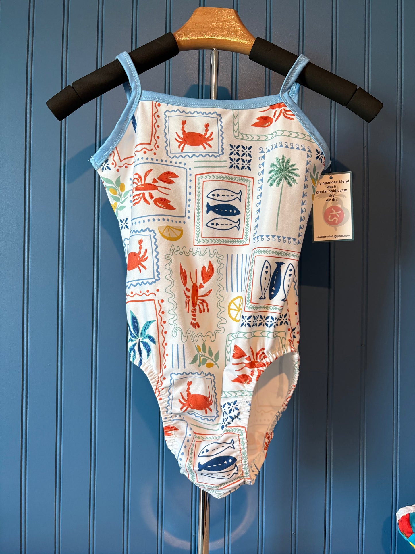 AXS Thin Strap Criss Cross Island Time Gymnastics Leotard