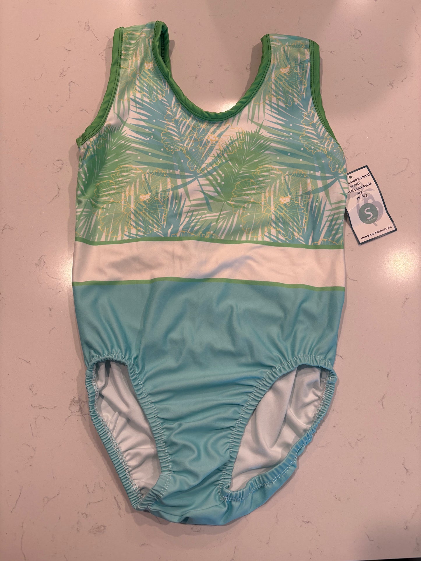 AS Morning Ferns Criss Cross Tank Gymnastics Leotard