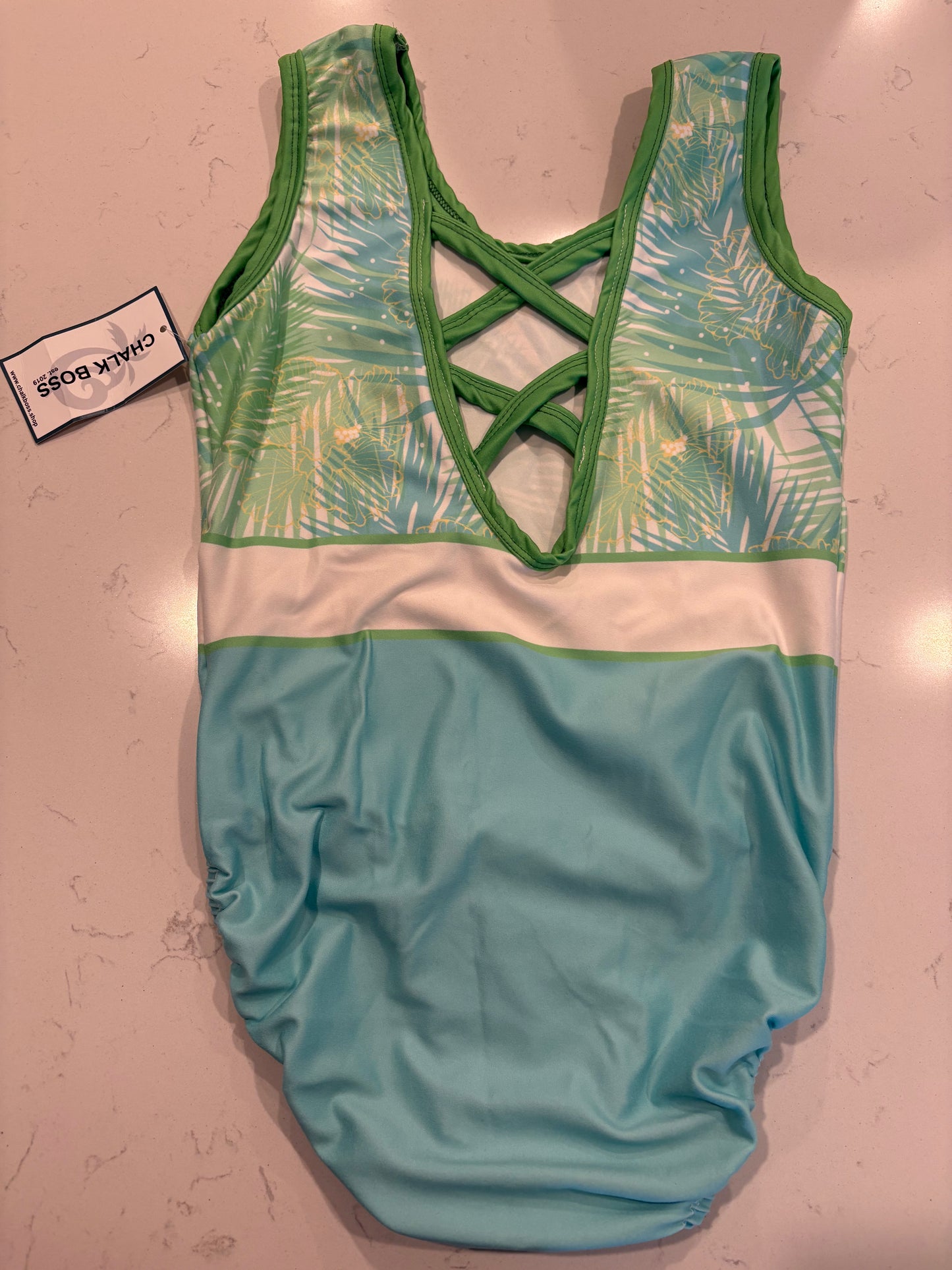 AS Morning Ferns Criss Cross Tank Gymnastics Leotard