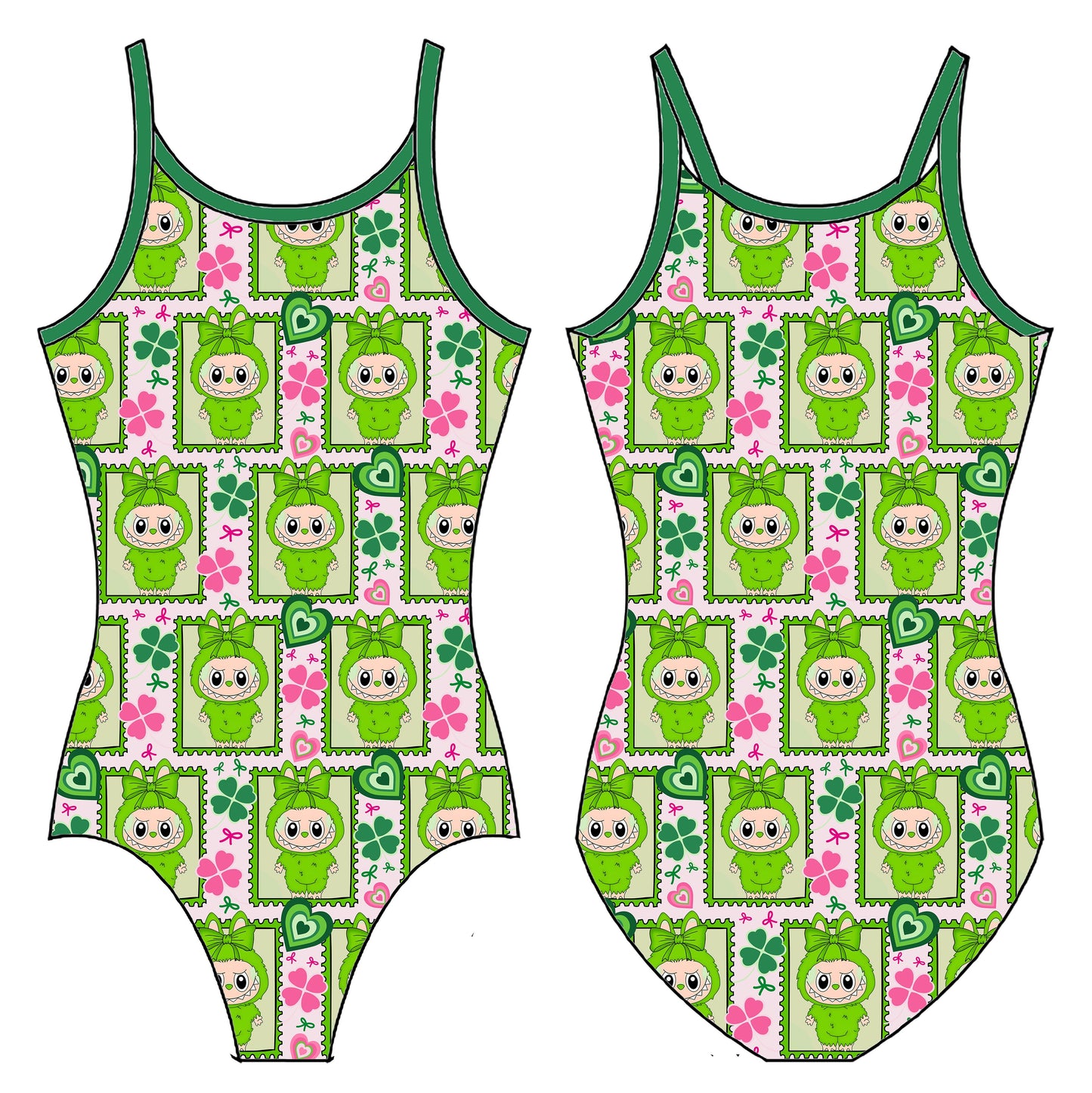 LABUBU ST. PATRICK'S DAY GYMNASTICS LEOTARD