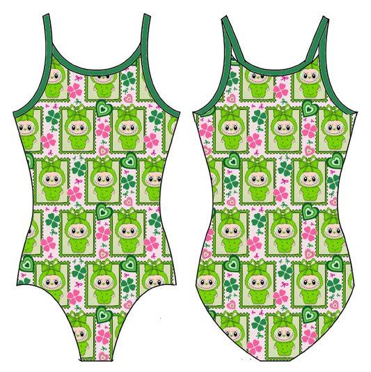 LABUBU ST. PATRICK'S DAY GYMNASTICS LEOTARD