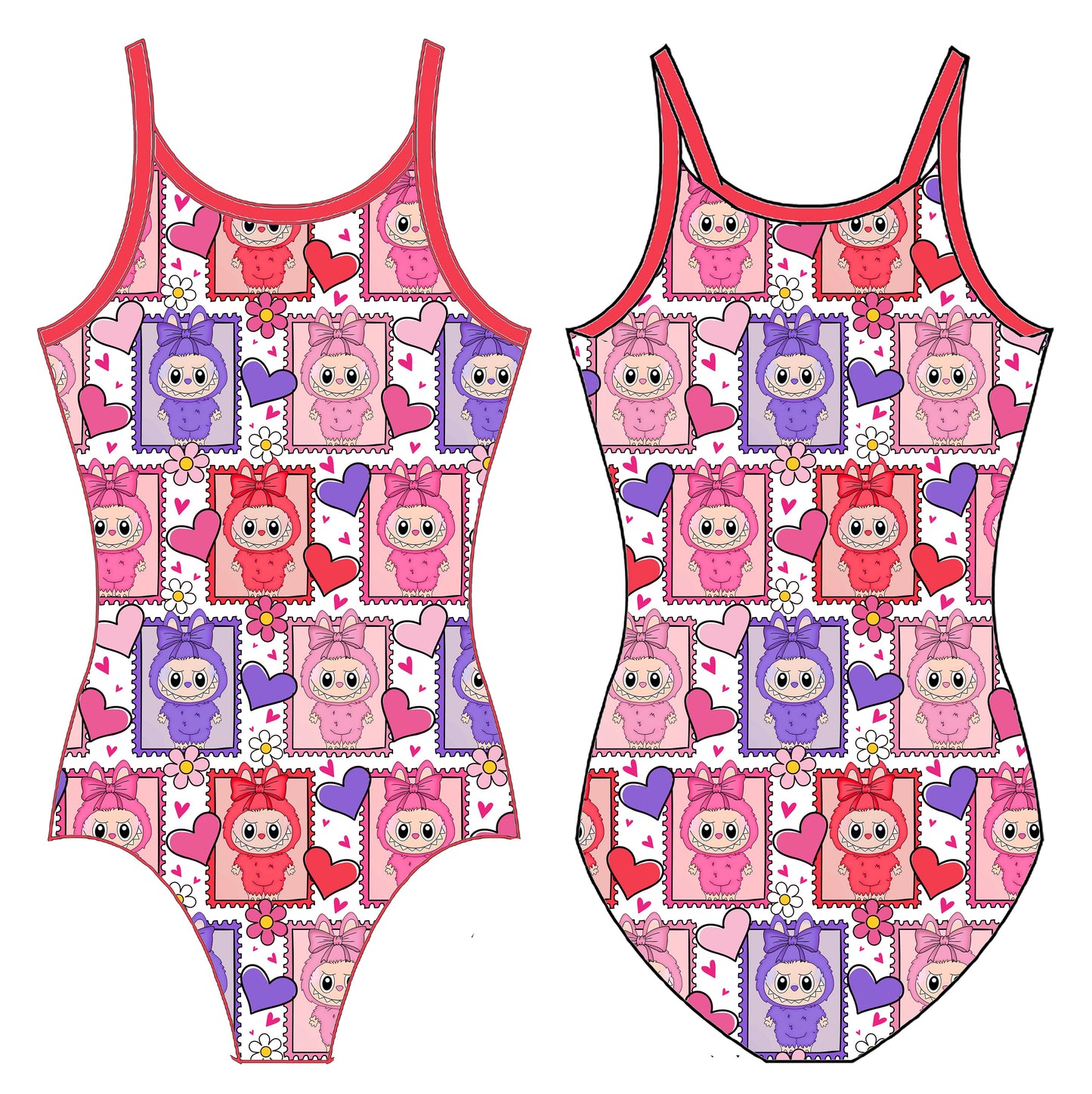 LABUBU VALENTINE'S DAY GYMNASTICS LEOTARD