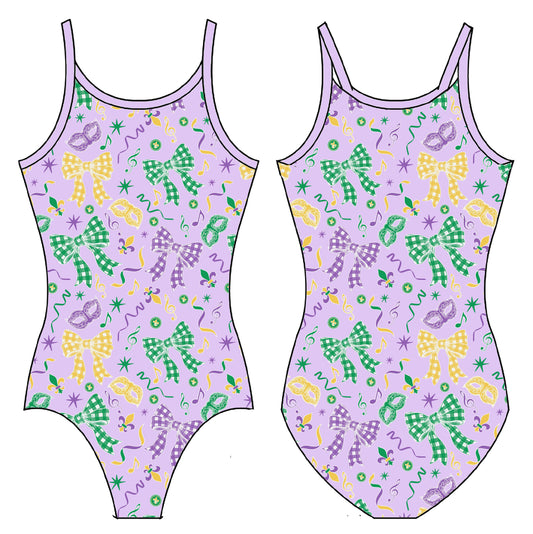 MARDI-GRAS STREAMERS GYMNASTICS LEOTARD
