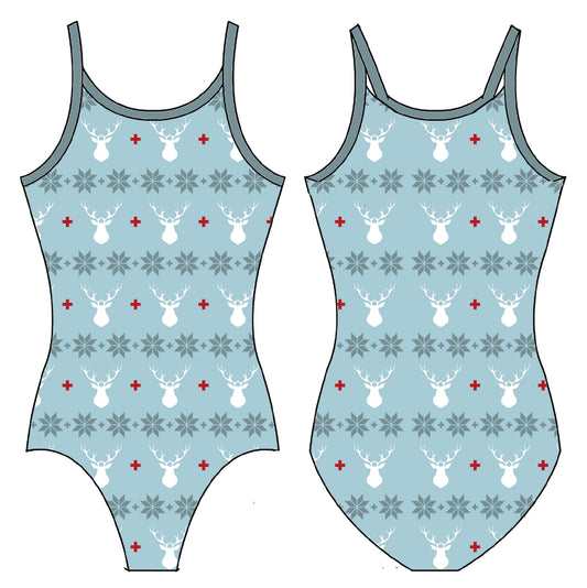 NORDIC REINDEER GYMNASTICS LEOTARD