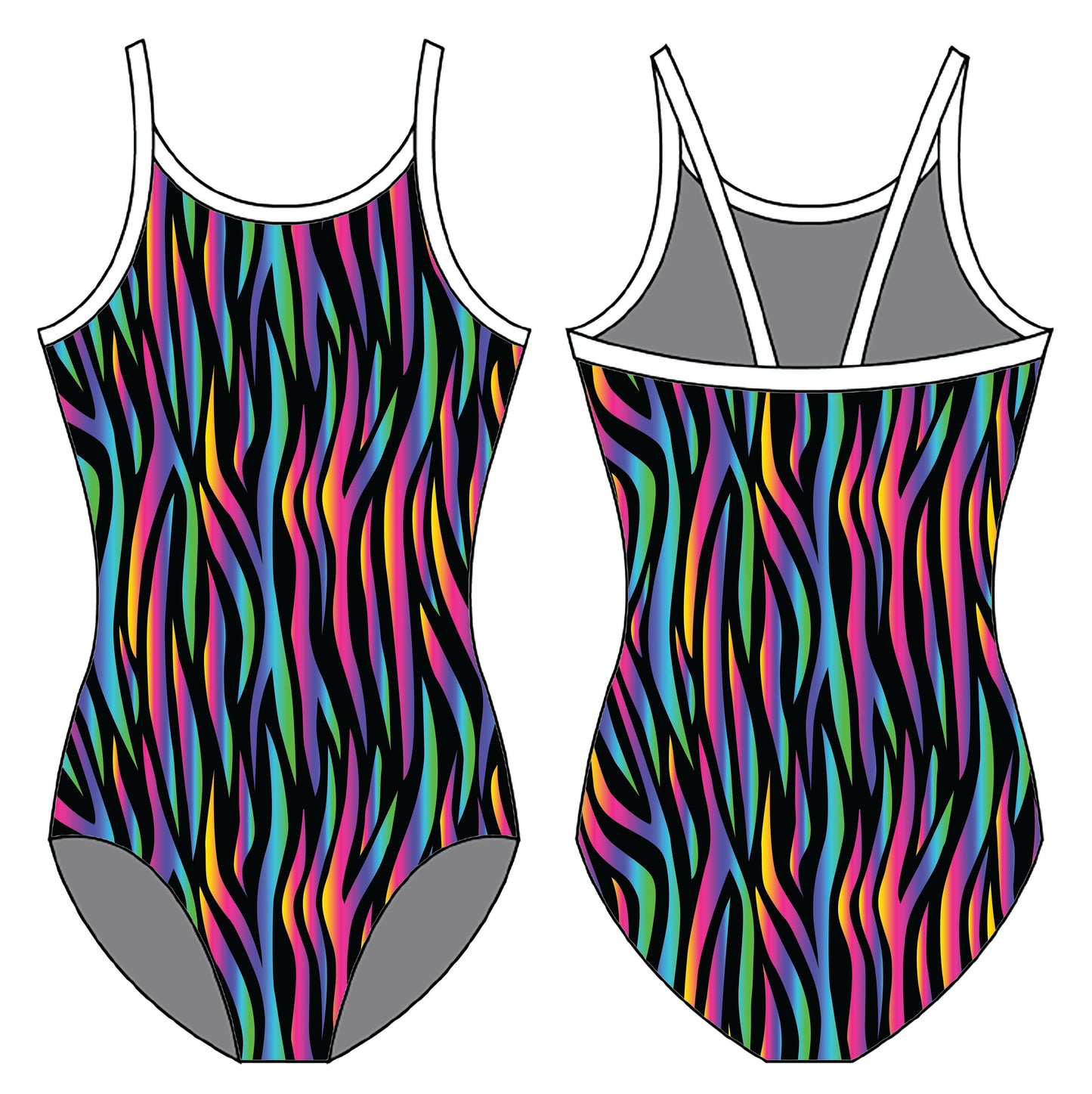 NEON ZEBRA GYMNASTICS LEOTARD