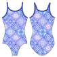 PERIWINKLE SNOWFLAKES GYMNASTICS LEOTARD