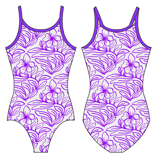 PURPLE BLOOM GYMNASTICS LEOTARD