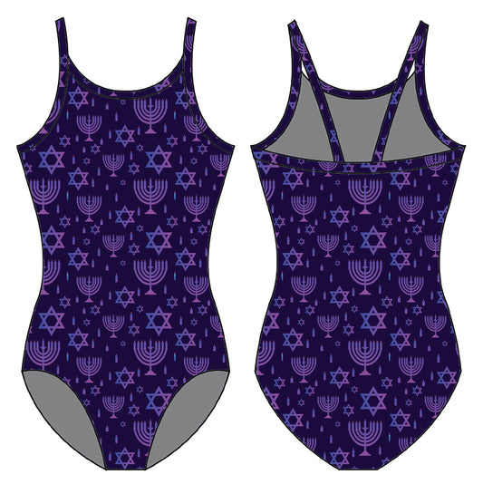 PURPLE HANUKKAH GYMNASTICS LEOTARD