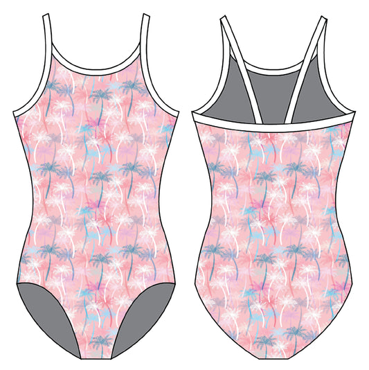 PASTEL PALMS GYMNASTICS LEOTARD